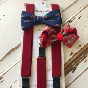 Knotty Nice Bow tie and Suspender Set New no Tag